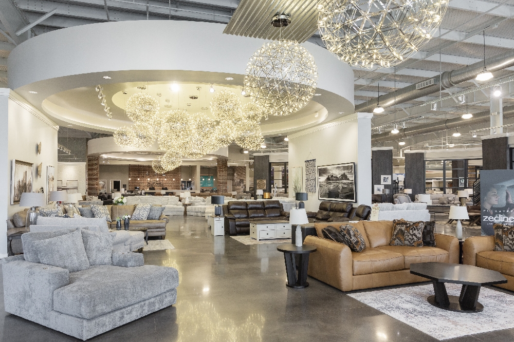 Furniture Connection showroom interior with recliners and seating in Clarksville TN